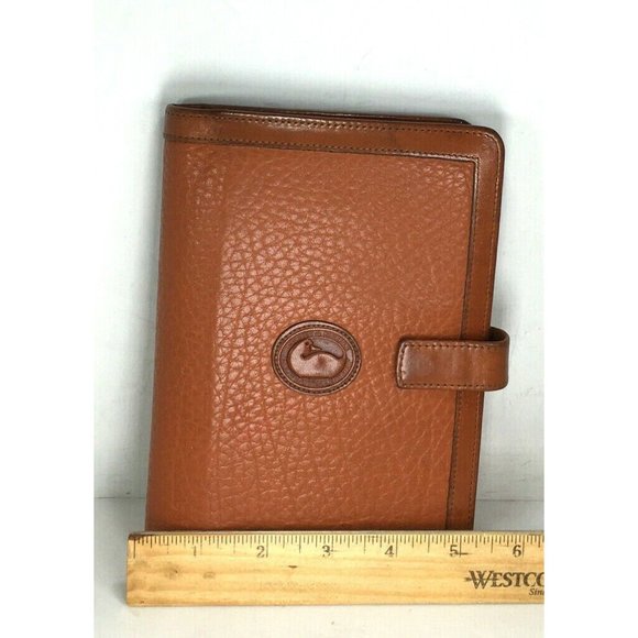 Dooney & Bourke Vtg  SMALL Brown Leather Planner Agenda-Made in USA - Distressed - Picture 7 of 12